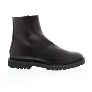 Aquatalia Pasquale Calf 34M0937-DBN Mens Brown Leather Zipper Casual Dress Boots