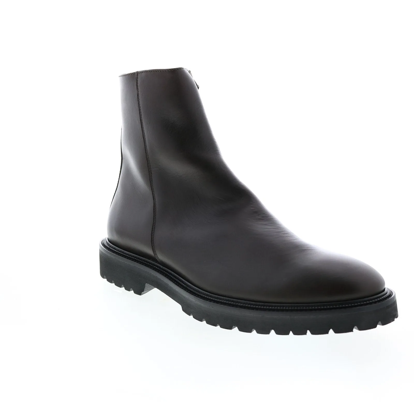 Aquatalia Pasquale Calf 34M0937-DBN Mens Brown Leather Zipper Casual Dress Boots