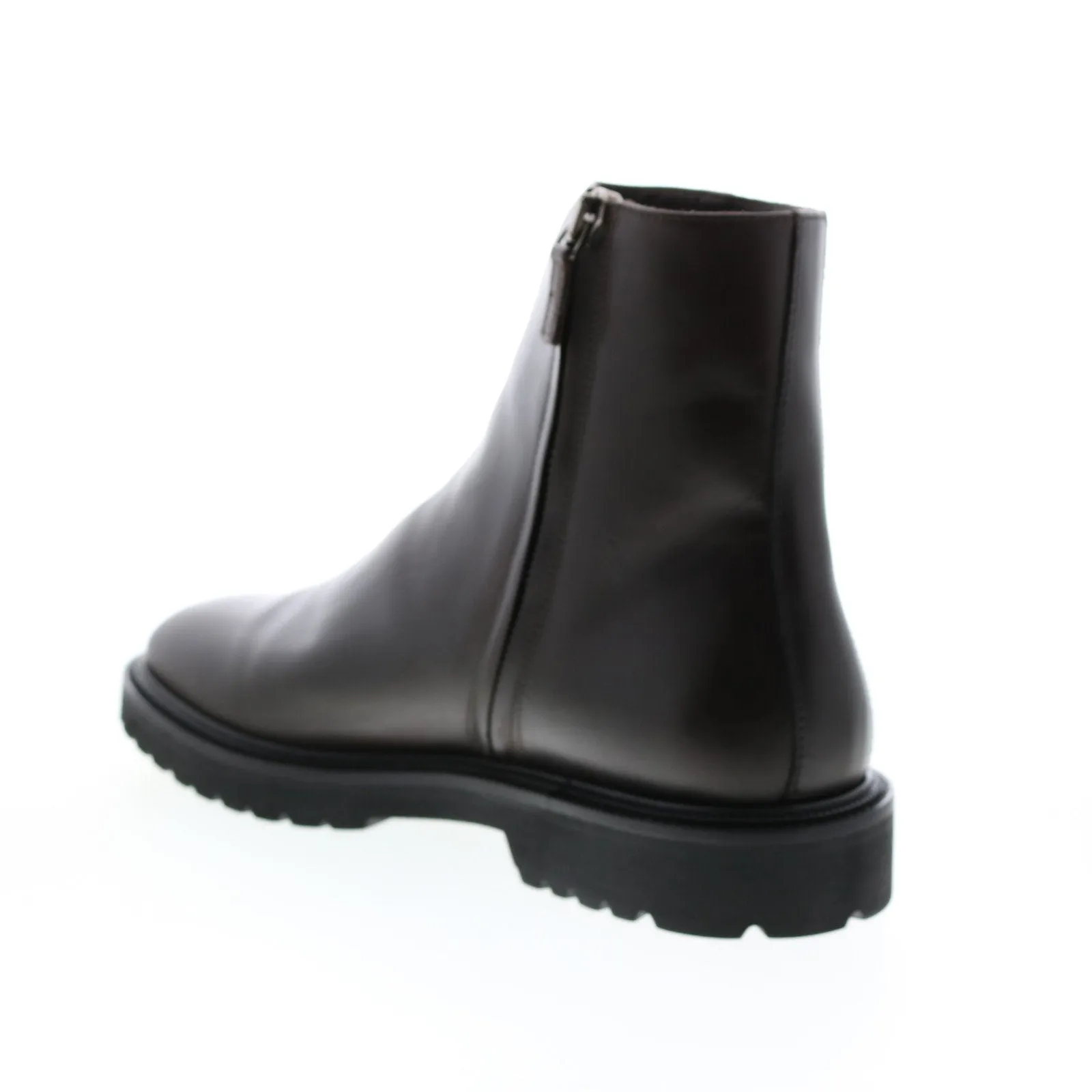 Aquatalia Pasquale Calf 34M0937-DBN Mens Brown Leather Zipper Casual Dress Boots
