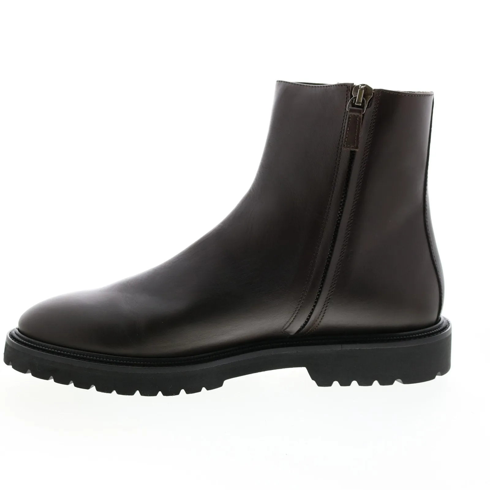 Aquatalia Pasquale Calf 34M0937-DBN Mens Brown Leather Zipper Casual Dress Boots