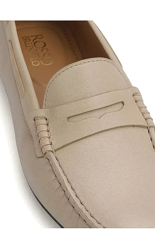 Beige Moccasins With Panel