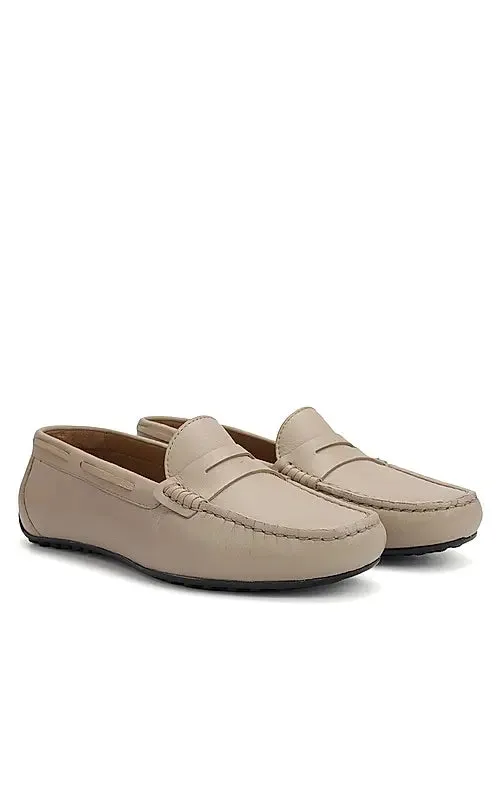 Beige Moccasins With Panel