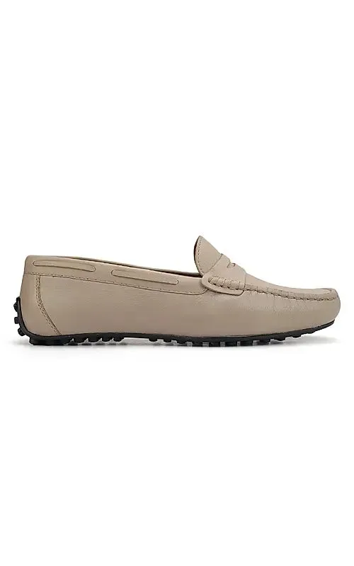 Beige Moccasins With Panel
