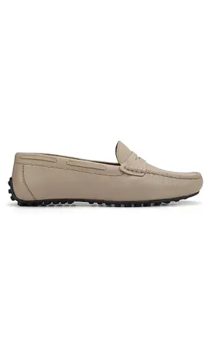 Beige Moccasins With Panel
