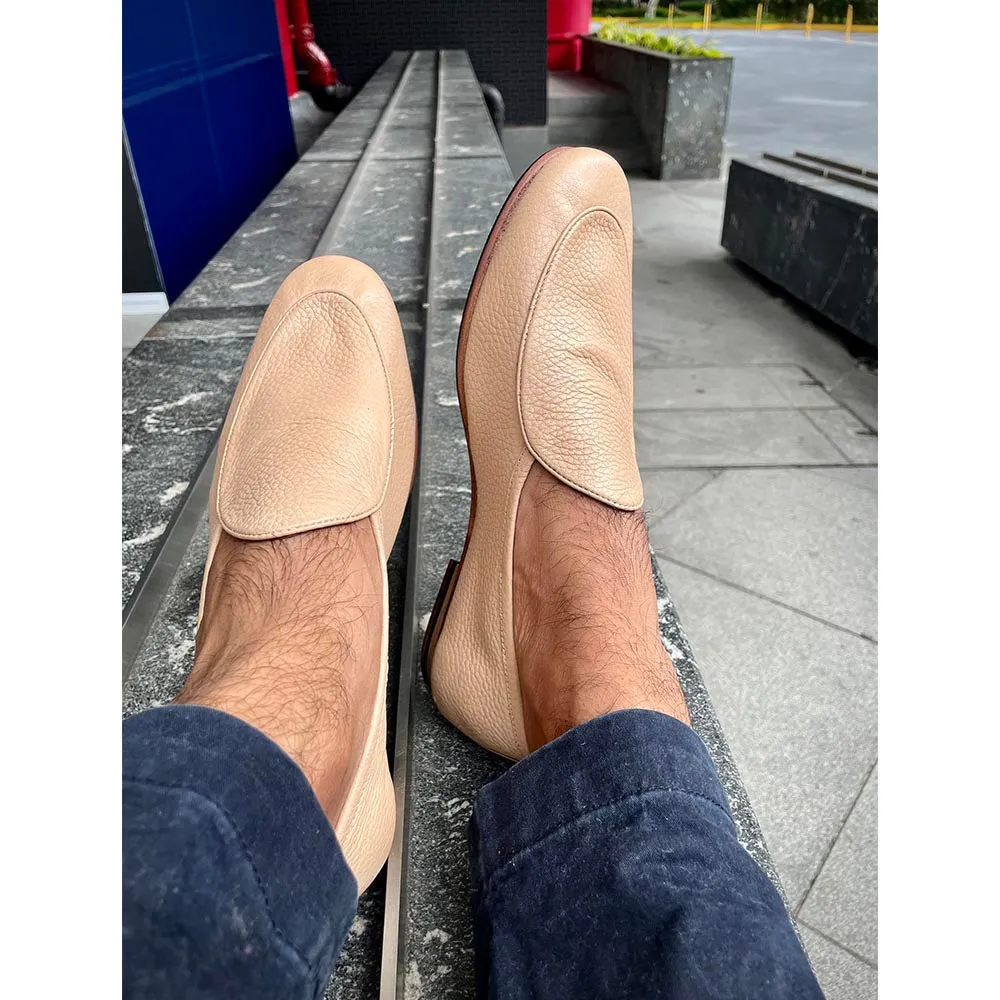 Beige Unlined Supersoft City Belgian Loafers