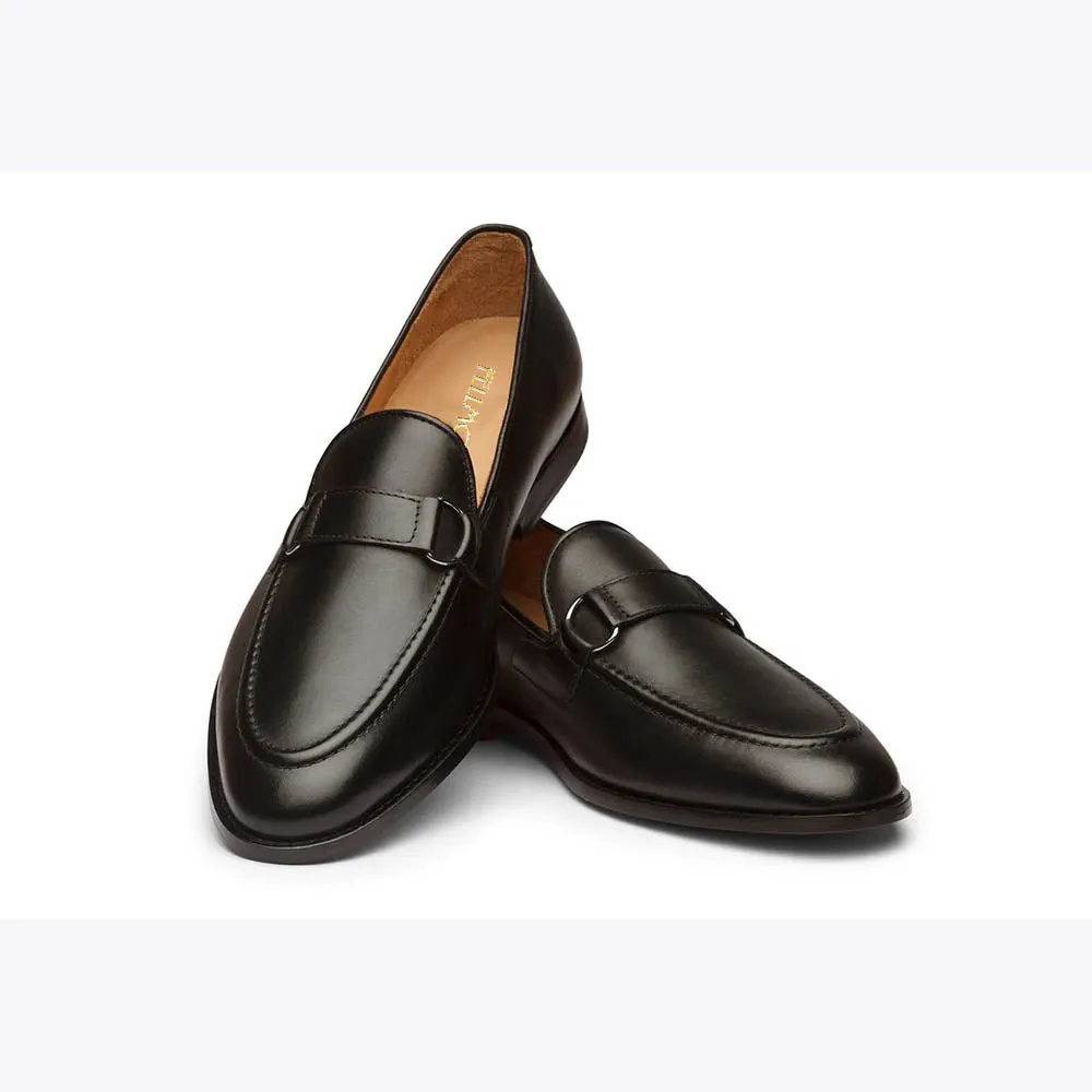 Black Apron Trim Loafers