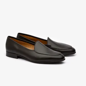 Black Plain Camp Belgian Loafers