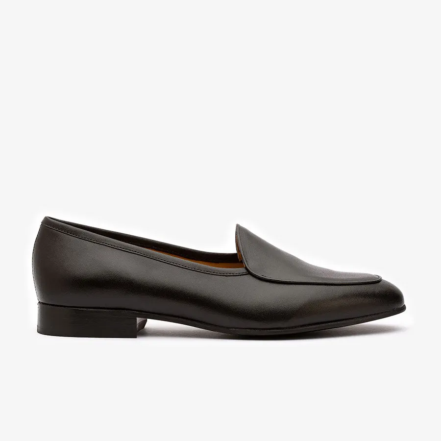 Black Plain Camp Belgian Loafers