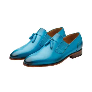 Blue Lazyman Tassel Loafers