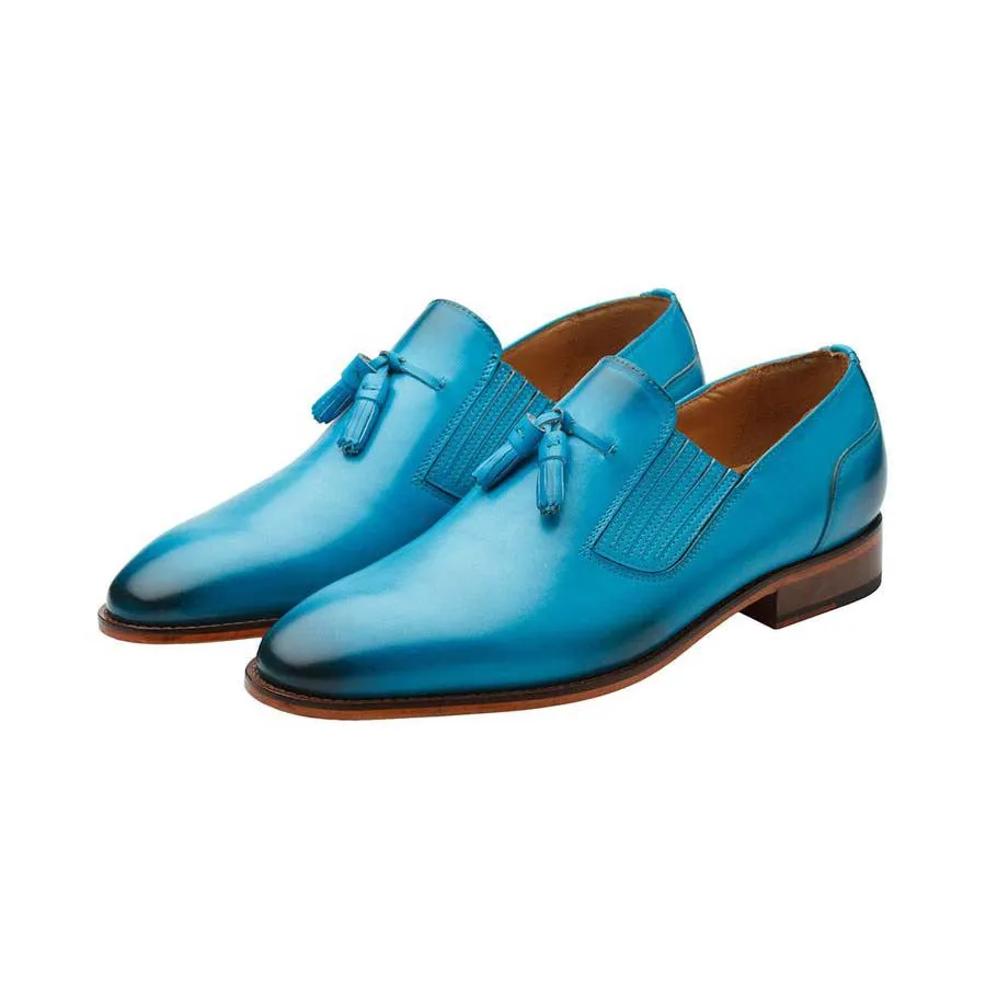 Blue Lazyman Tassel Loafers
