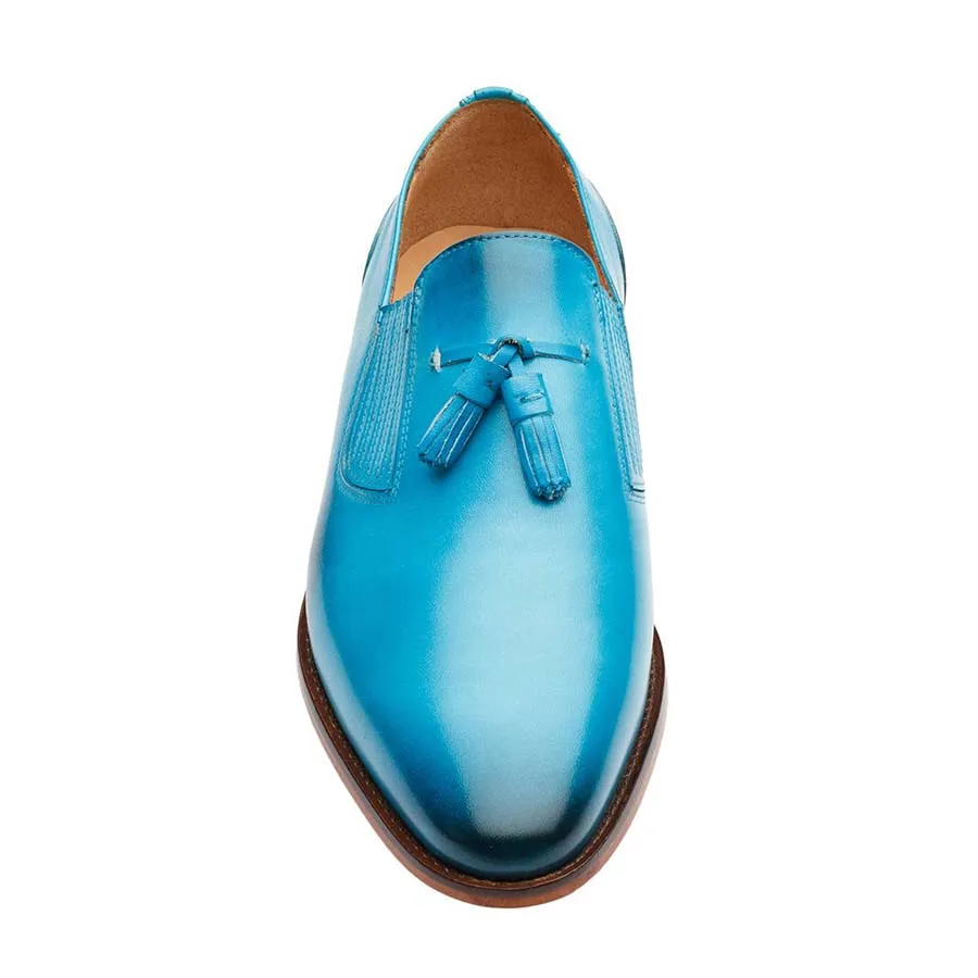 Blue Lazyman Tassel Loafers