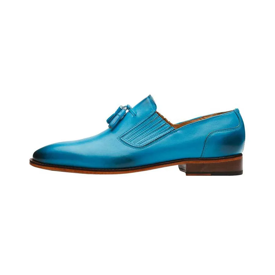 Blue Lazyman Tassel Loafers