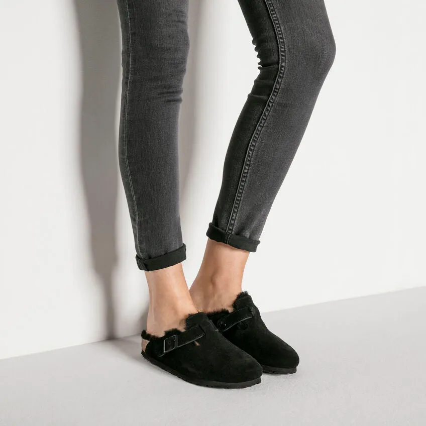 Boston Shearling Sandal Narrow (Black)