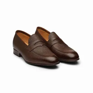 Brown Lizard pattern Penny Loafers