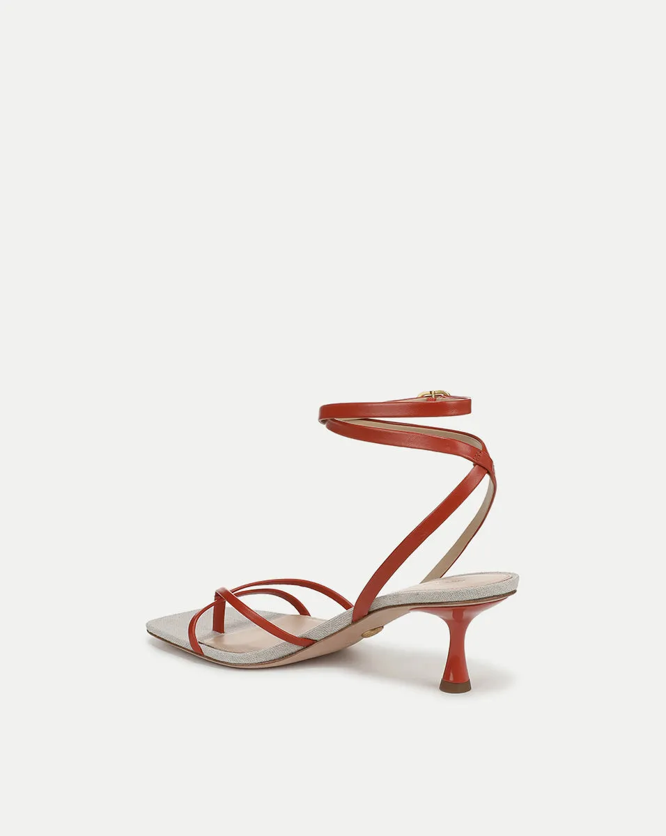 Caterina Leather Ankle-Wrap Sandal