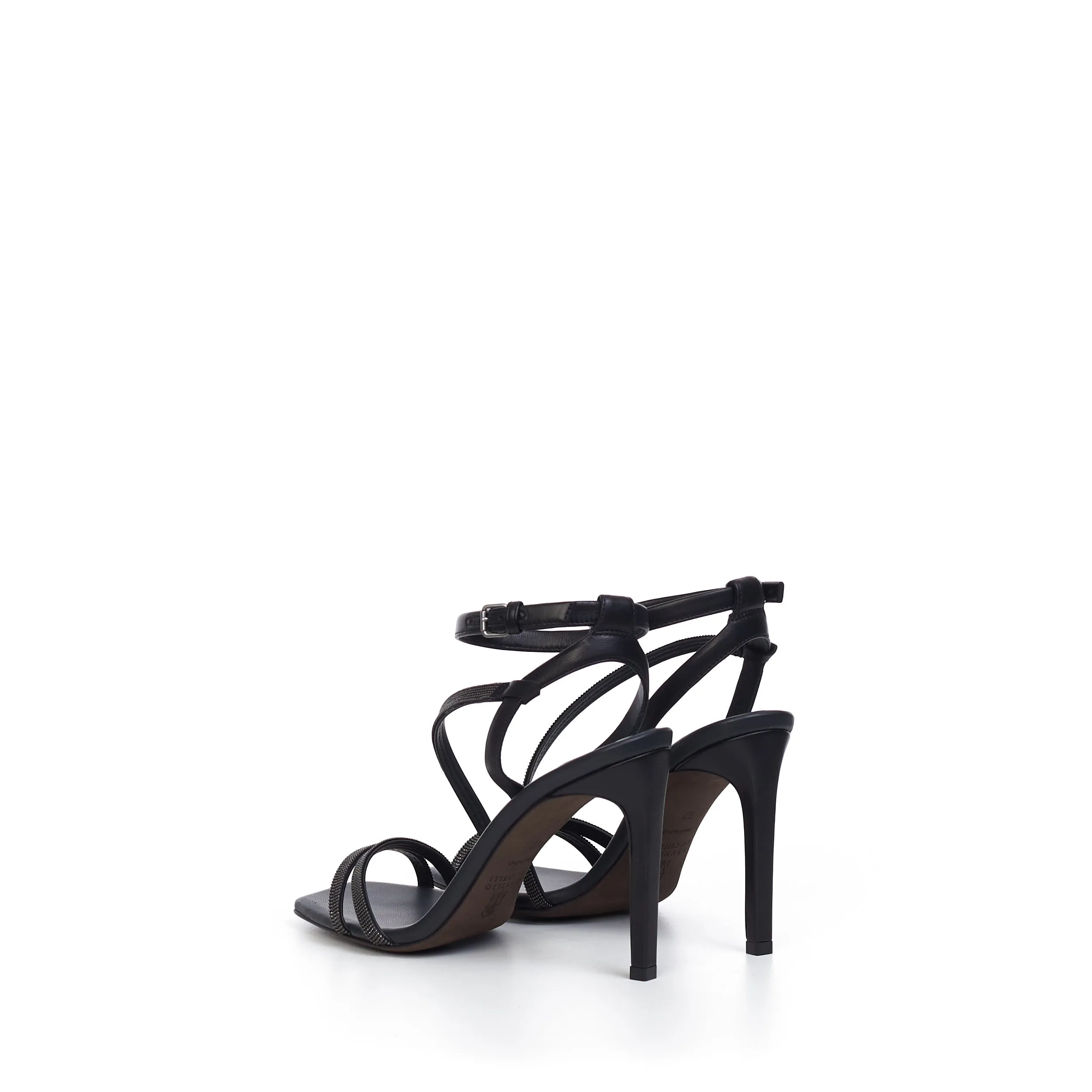 City Heels With Precious Straps In Black Suede
