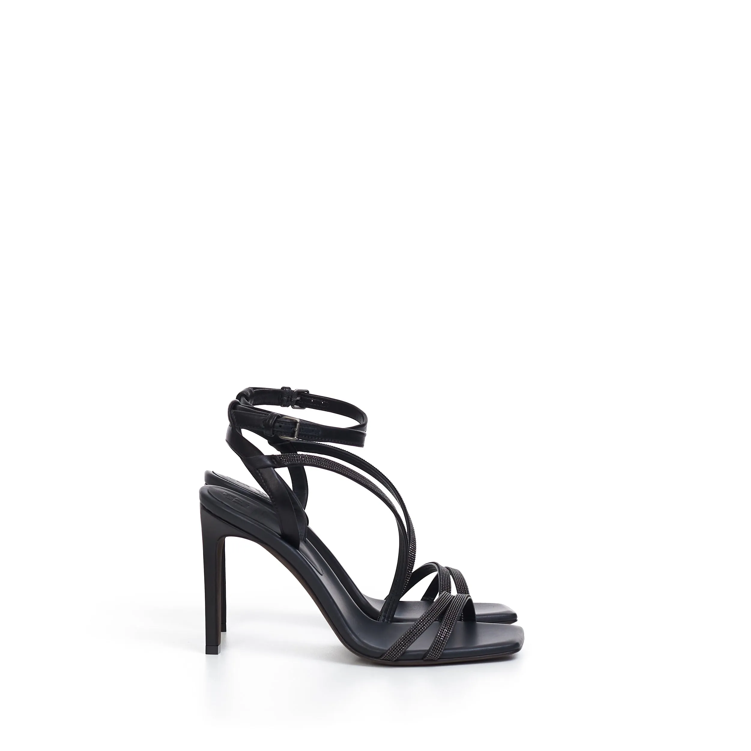 City Heels With Precious Straps In Black Suede