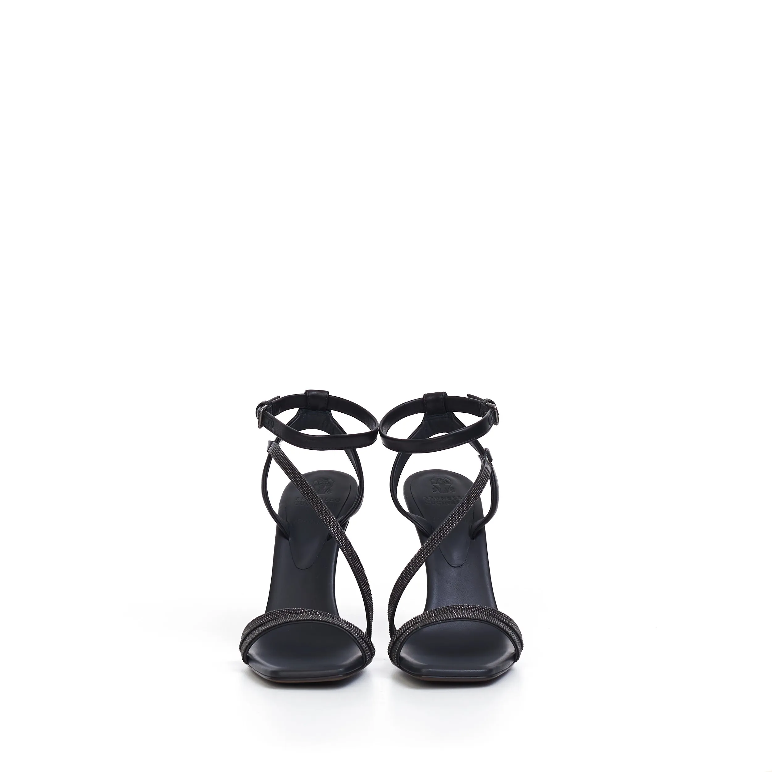 City Heels With Precious Straps In Black Suede
