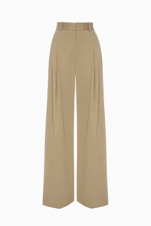 Frame Denim Pleated Wide Leg Pant - Camel