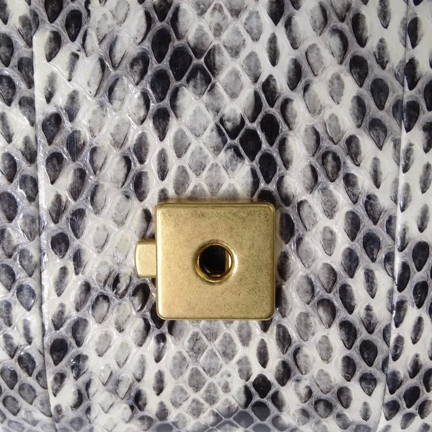 Gucci GG Marmont Small Pearly Snakeskin Top-Handle Satchel Bag