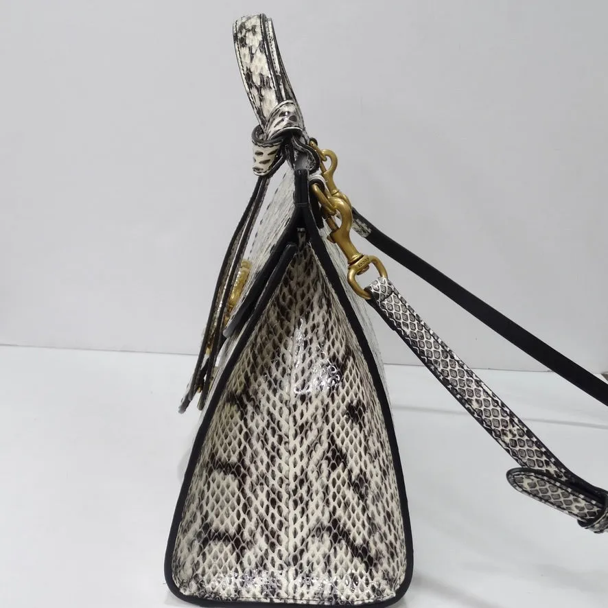 Gucci GG Marmont Small Pearly Snakeskin Top-Handle Satchel Bag