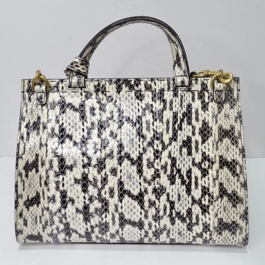 Gucci GG Marmont Small Pearly Snakeskin Top-Handle Satchel Bag