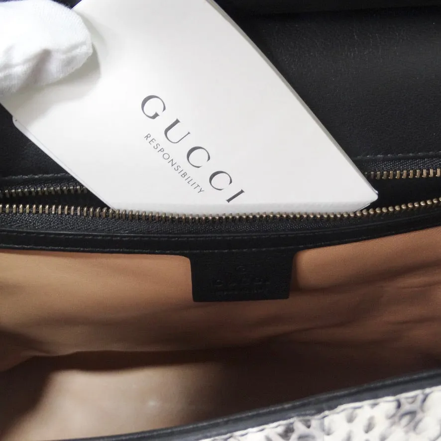 Gucci GG Marmont Small Pearly Snakeskin Top-Handle Satchel Bag