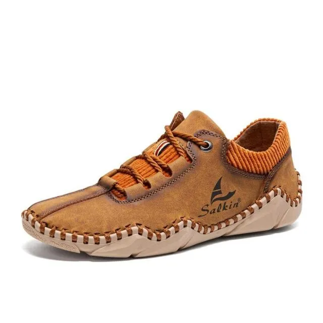 Handmade Leather Men Moccasins Sneakers Driving Shoe Leather Loafers