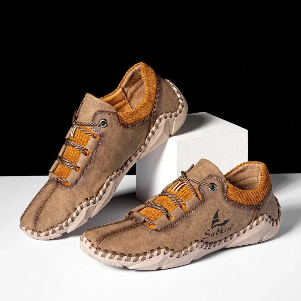 Handmade Leather Men Moccasins Sneakers Driving Shoe Leather Loafers