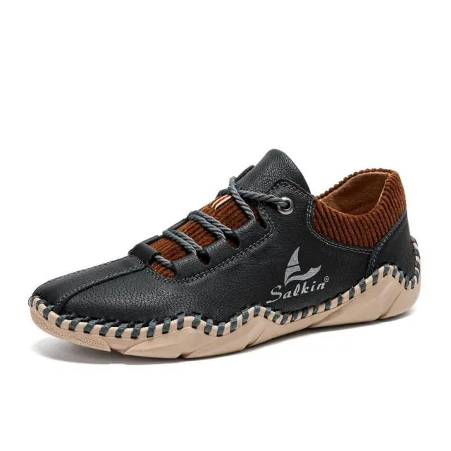 Handmade Leather Men Moccasins Sneakers Driving Shoe Leather Loafers