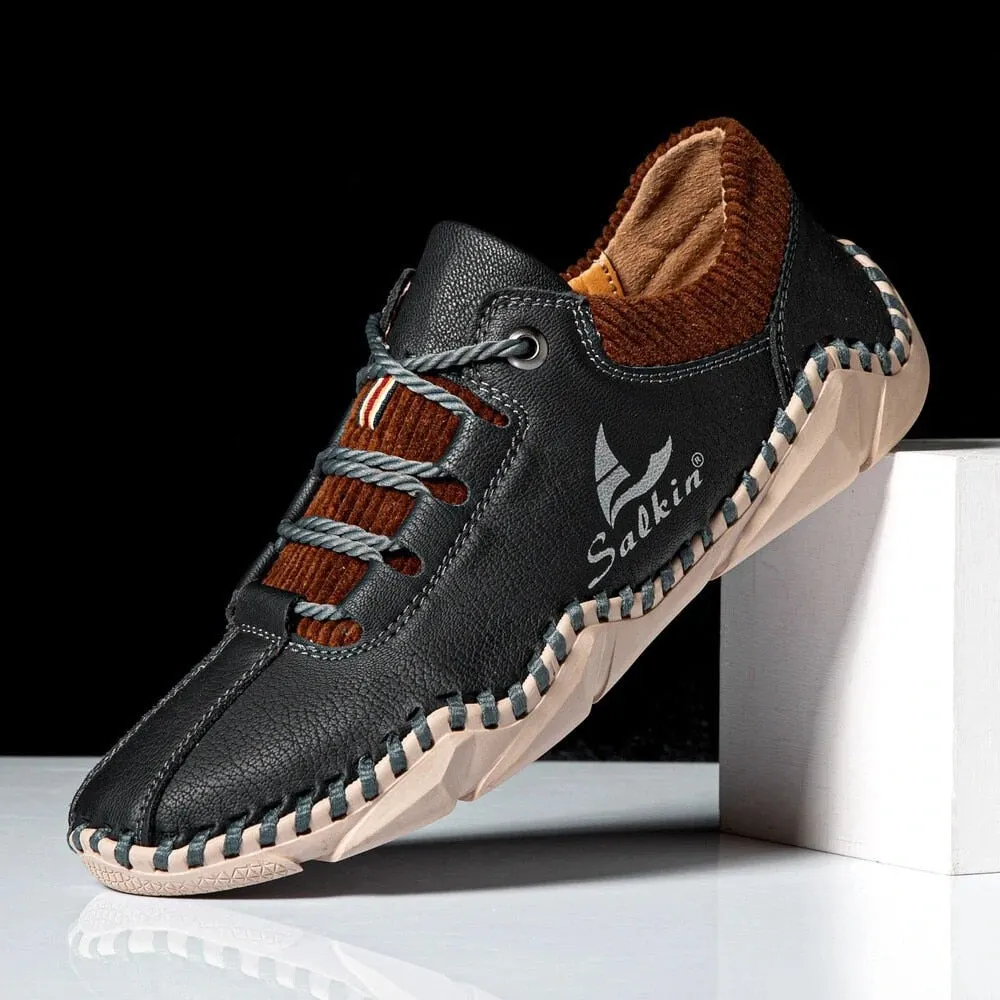 Handmade Leather Men Moccasins Sneakers Driving Shoe Leather Loafers