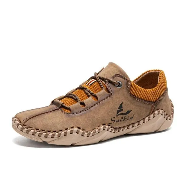 Handmade Leather Men Moccasins Sneakers Driving Shoe Leather Loafers