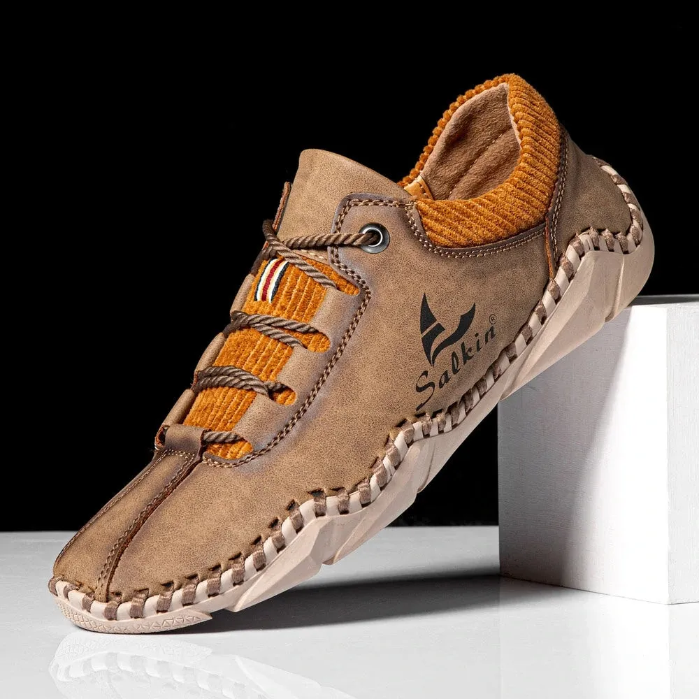 Handmade Leather Men Moccasins Sneakers Driving Shoe Leather Loafers
