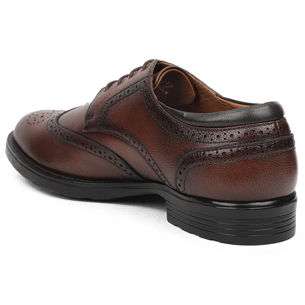 Healers Brown Formal Lacing Oxford Shoes For Men UDL-12 By Liberty