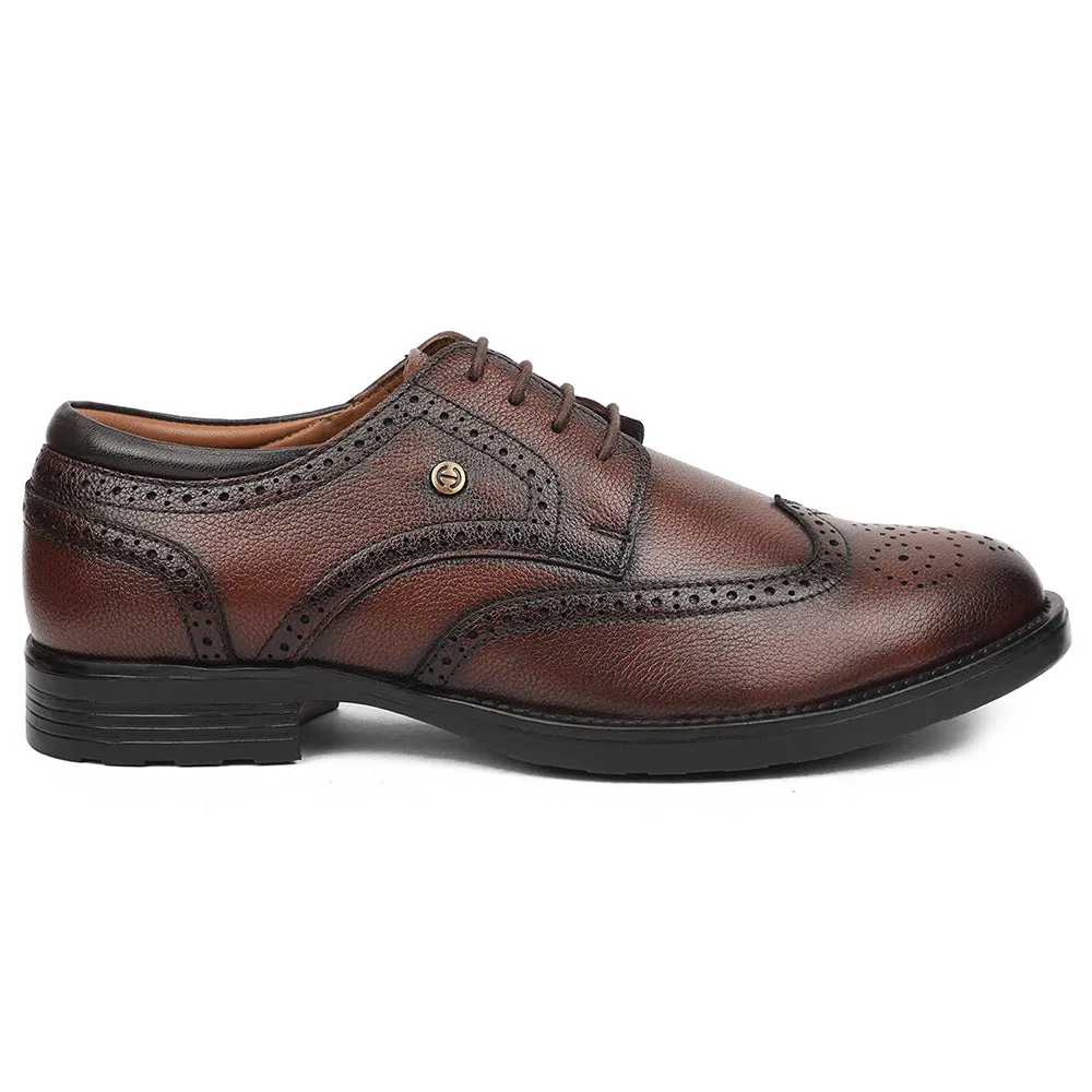 Healers Brown Formal Lacing Oxford Shoes For Men UDL-12 By Liberty