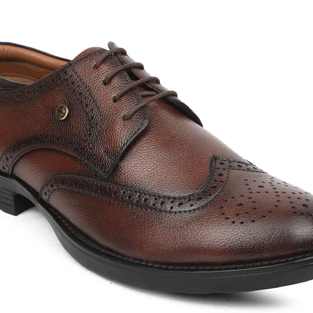 Healers Brown Formal Lacing Oxford Shoes For Men UDL-12 By Liberty