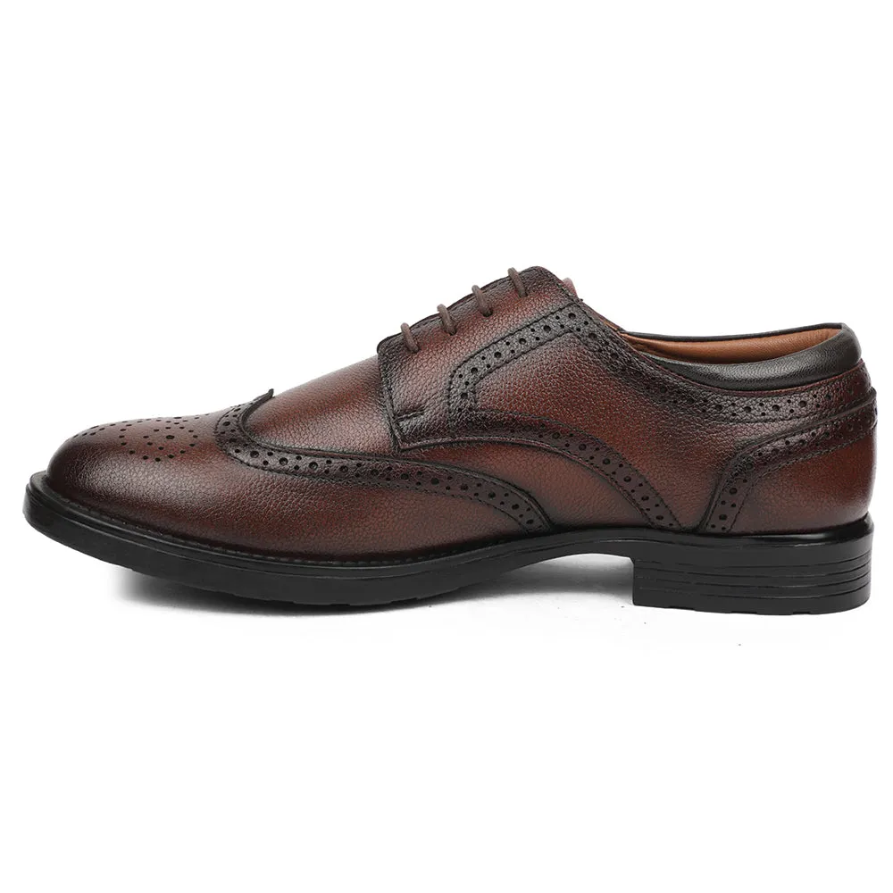 Healers Brown Formal Lacing Oxford Shoes For Men UDL-12 By Liberty
