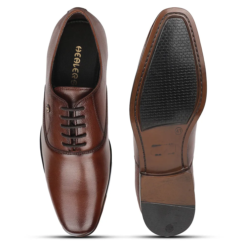 Healers Brown Formal Lacing Oxford Shoes For Men UDL-7 By Liberty