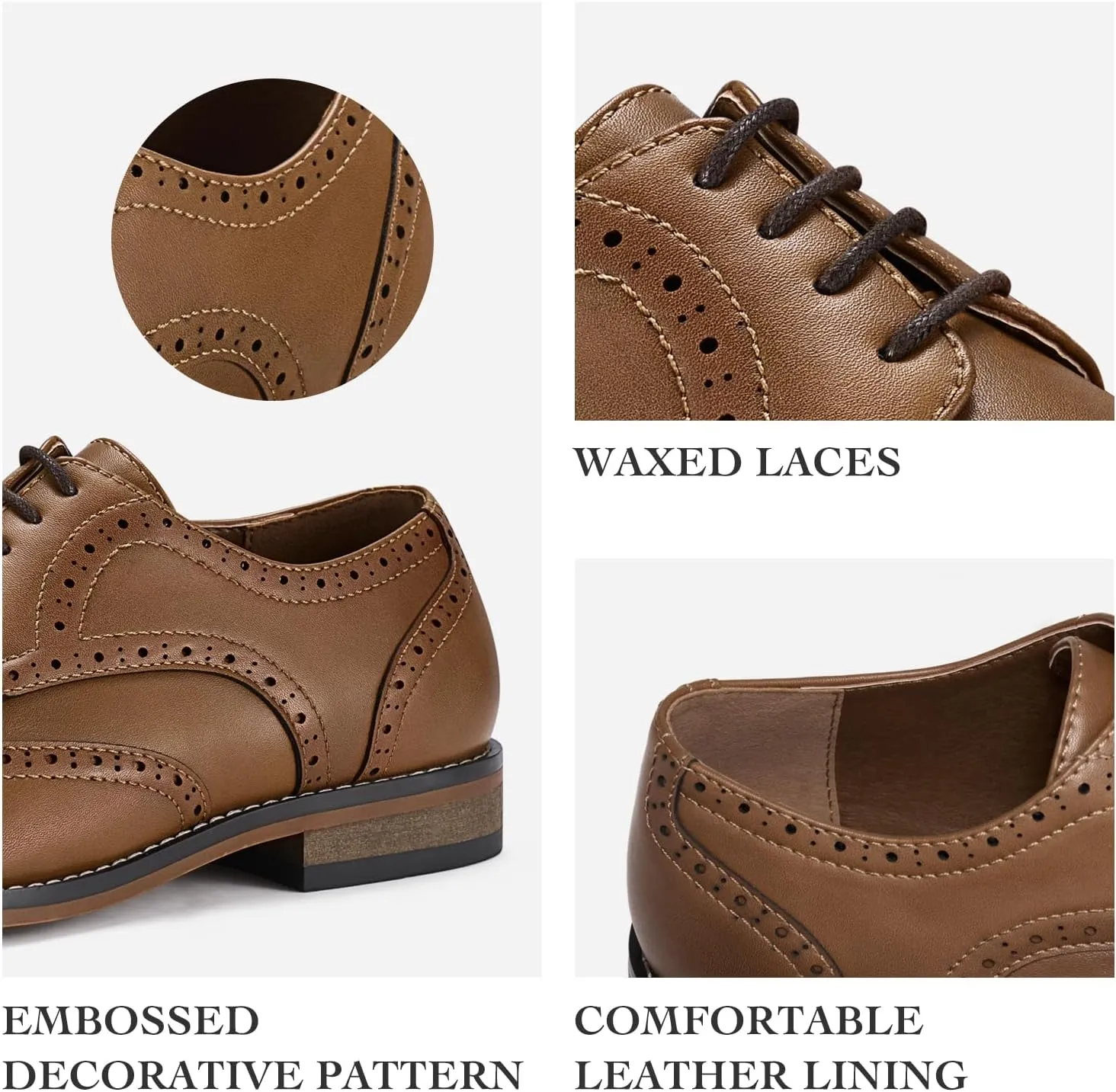HEEZ Mens Dress Shoes Black Oxford Shoes for Men Wingtip Casual Formal Business Shoe Comfortable Non Slip TPR Outsole