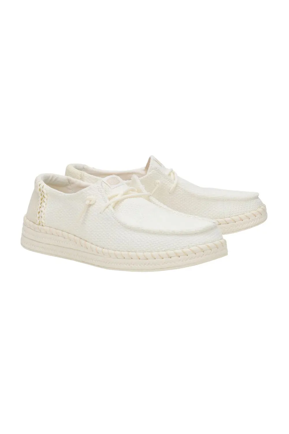 HEYDUDE Women’s Wendy Espadrille Woven Shoes in White | 43681-100