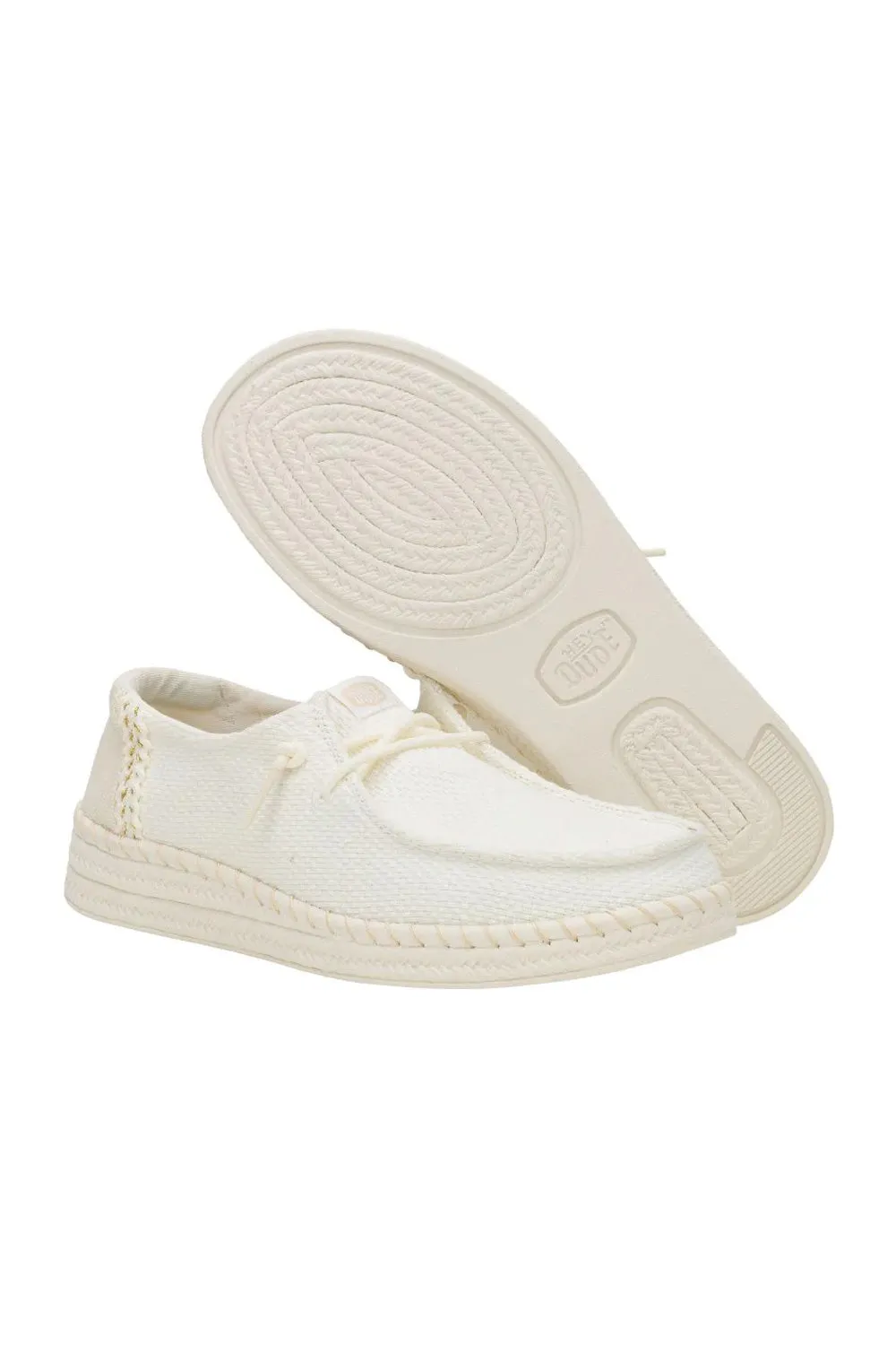 HEYDUDE Women’s Wendy Espadrille Woven Shoes in White | 43681-100