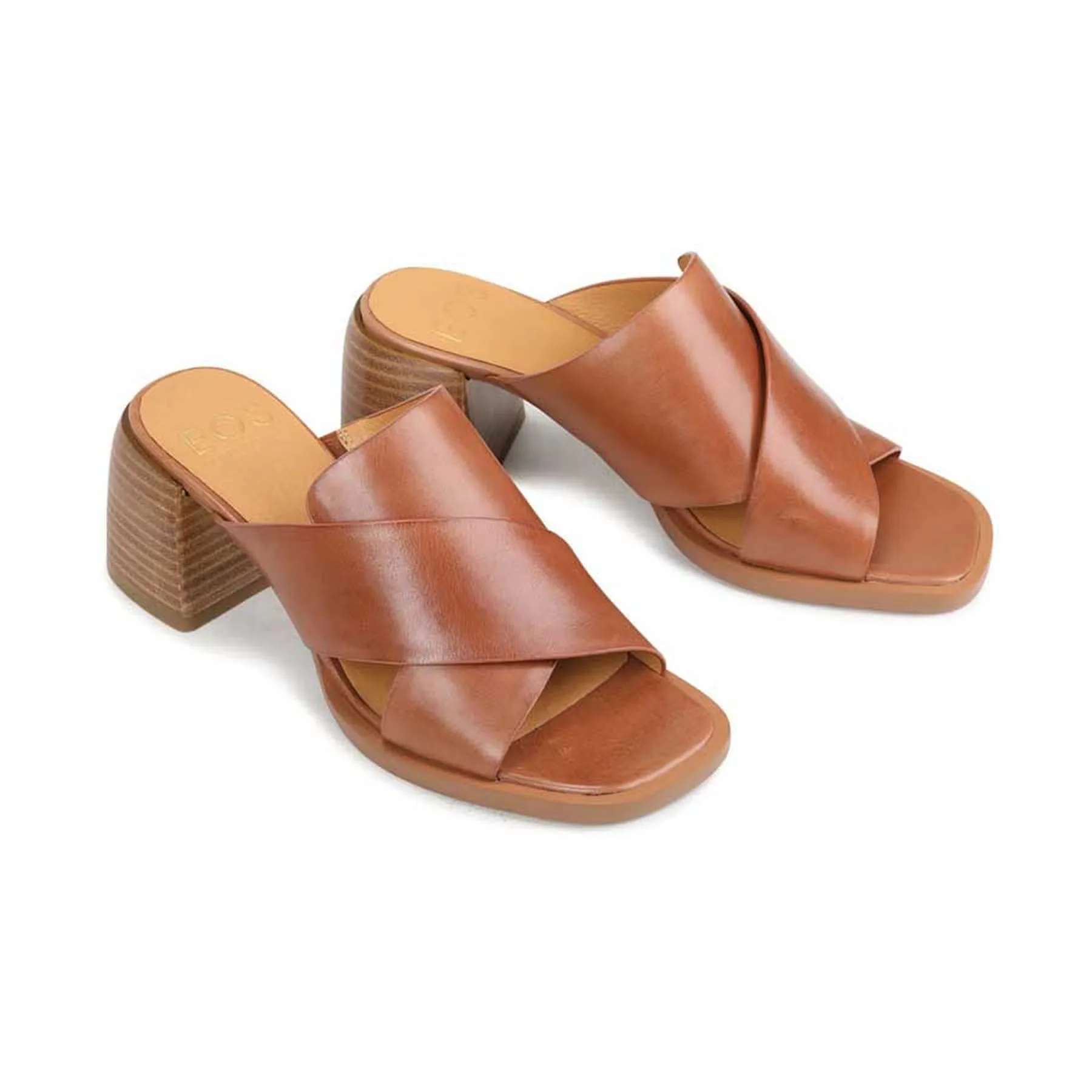 ISO LEATHER BLOCK HEEL SANDALS