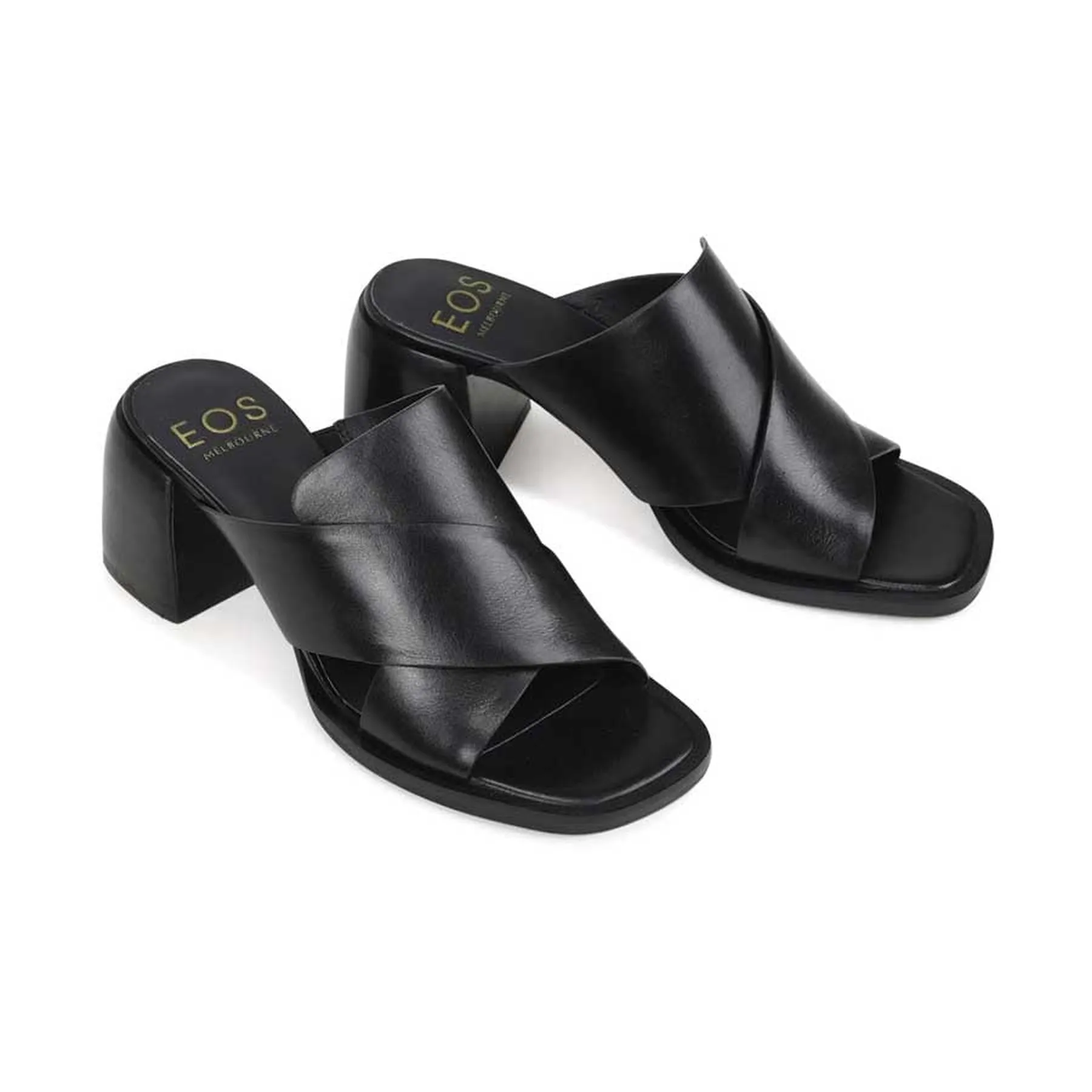 ISO LEATHER BLOCK HEEL SANDALS