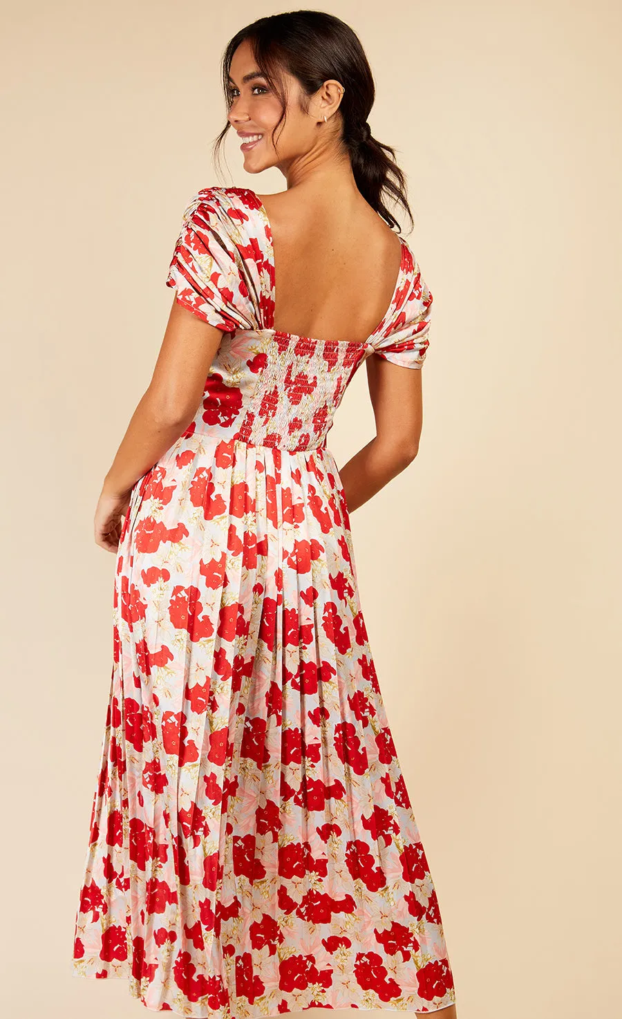 Jackson Floral Print Pleated Midaxi Dress