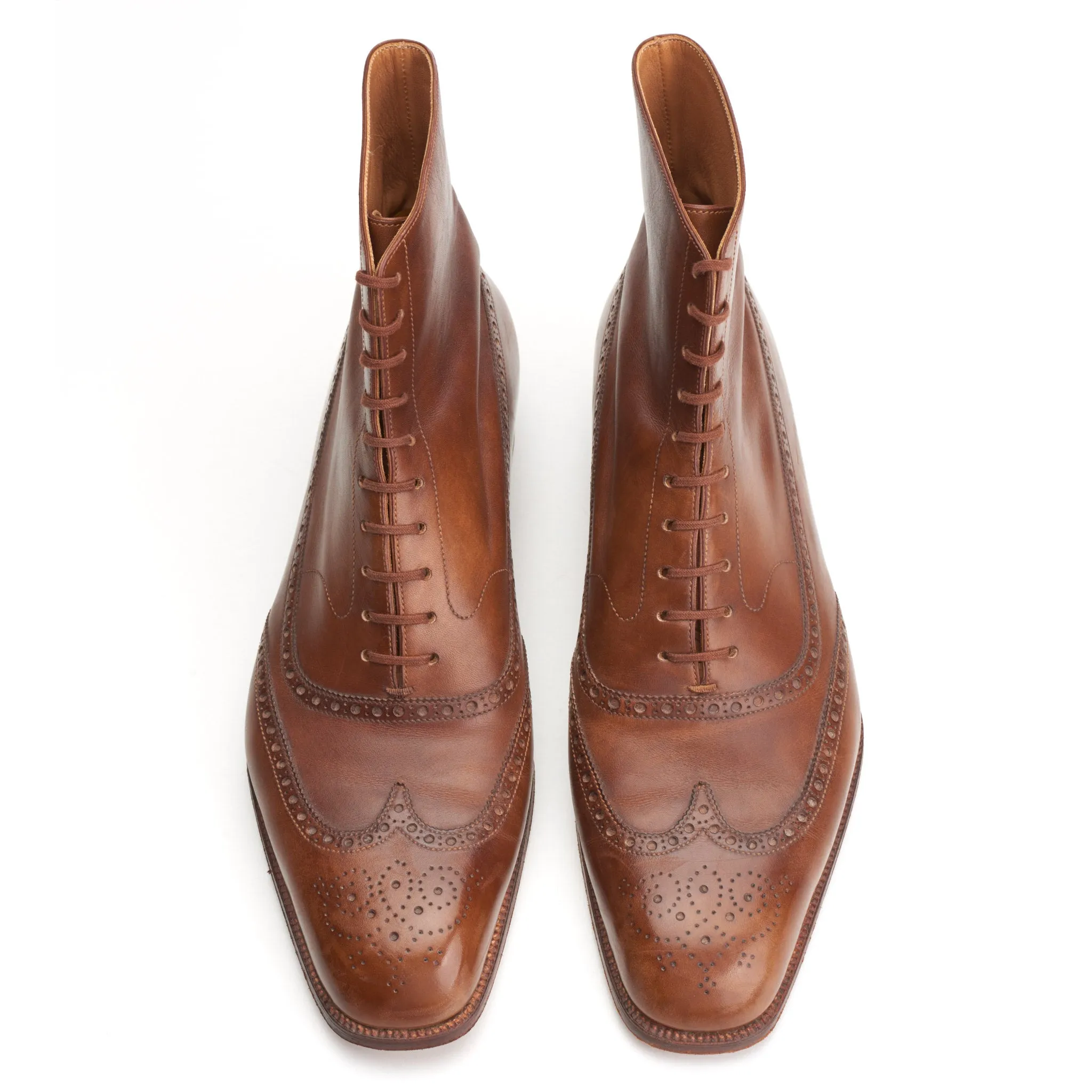 JOHN LOBB Bespoke Made in France Brown Leather Oxford Ankle Boots 7.5D US 8.5