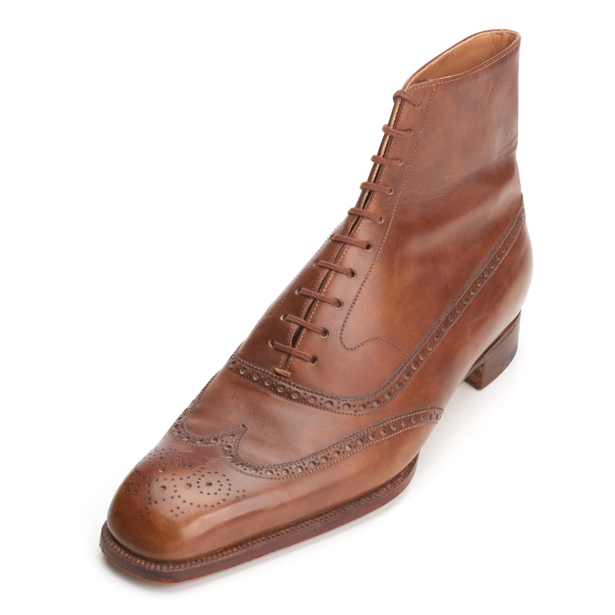 JOHN LOBB Bespoke Made in France Brown Leather Oxford Ankle Boots 7.5D US 8.5