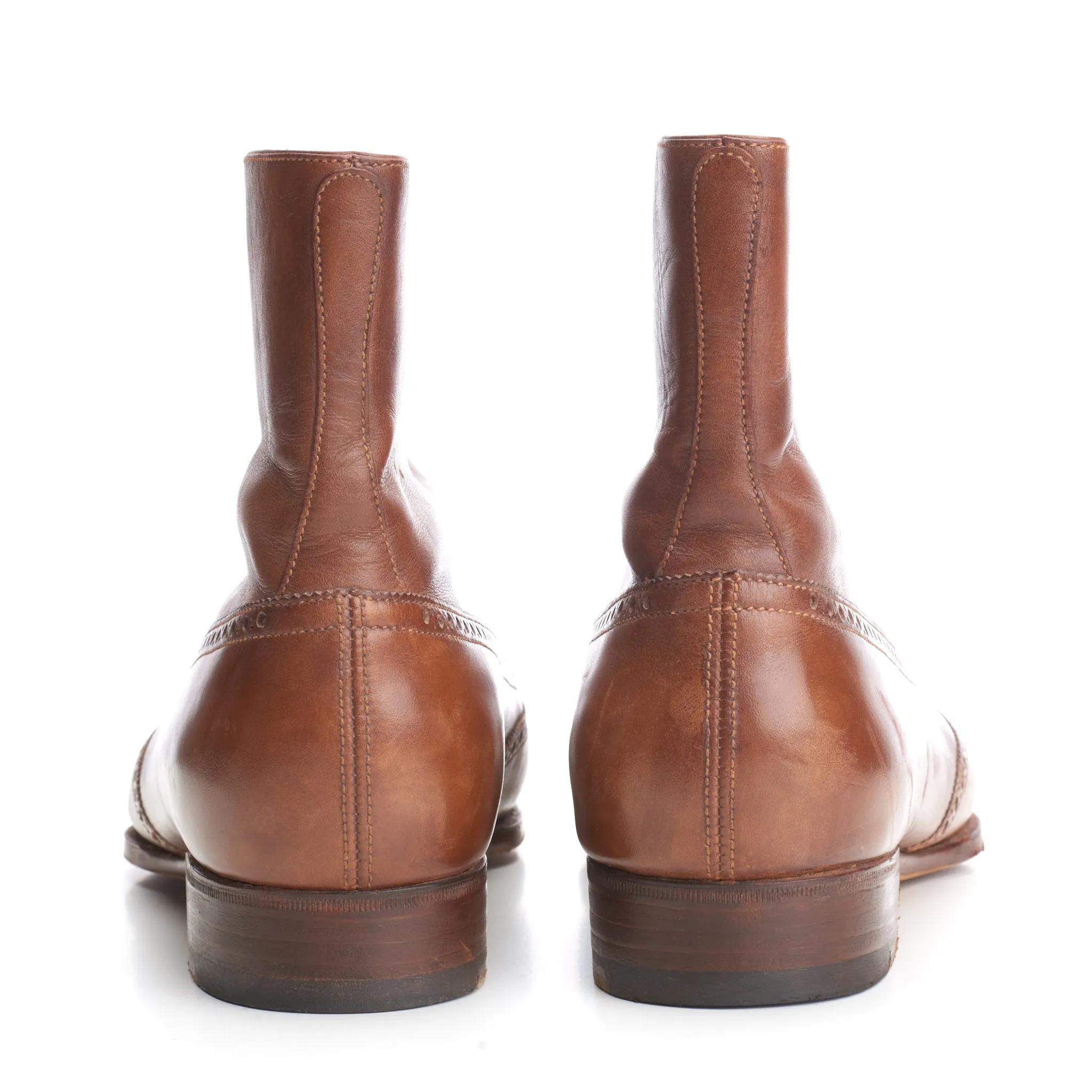 JOHN LOBB Bespoke Made in France Brown Leather Oxford Ankle Boots 7.5D US 8.5