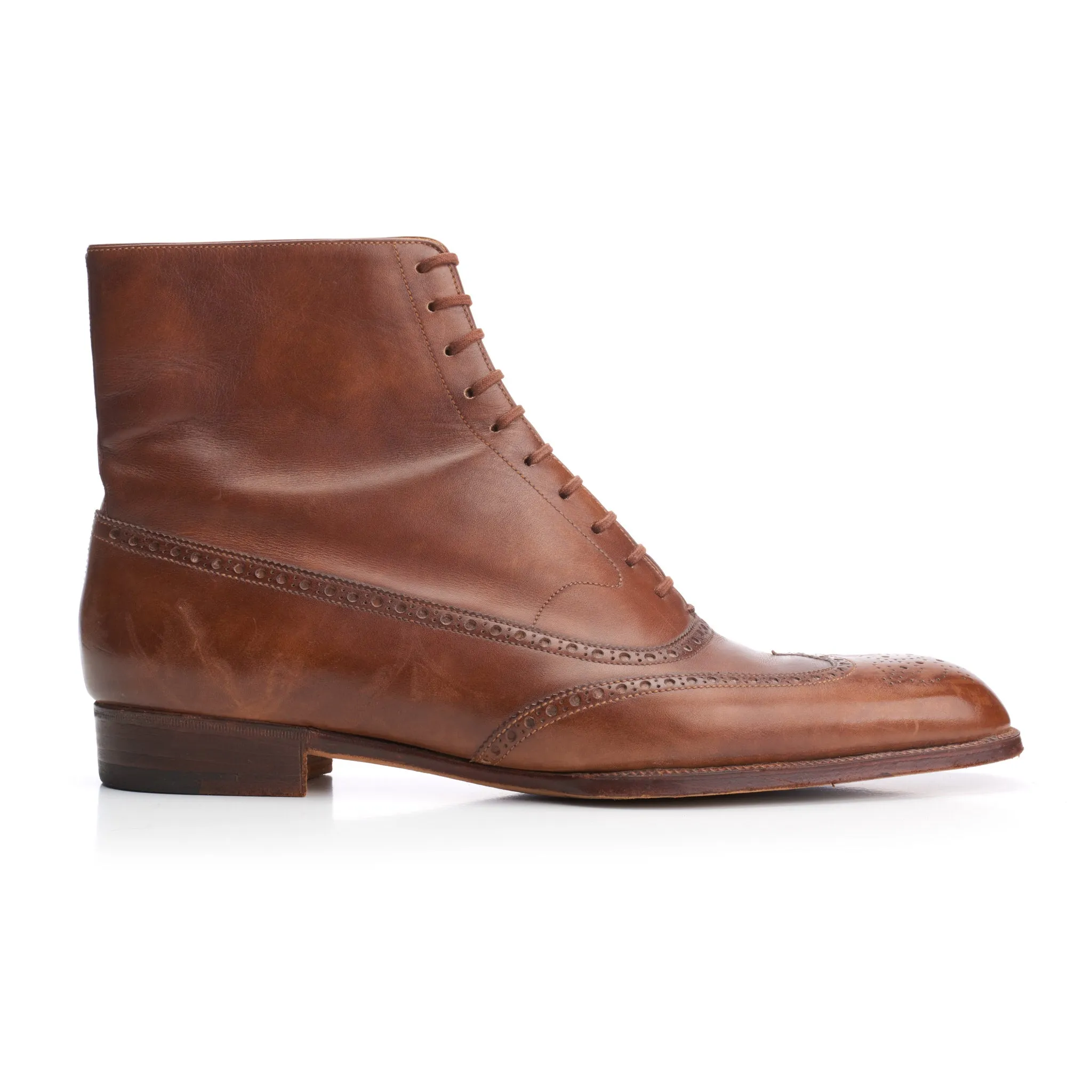 JOHN LOBB Bespoke Made in France Brown Leather Oxford Ankle Boots 7.5D US 8.5
