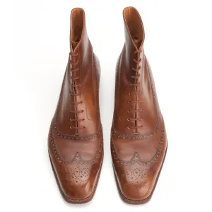 JOHN LOBB Bespoke Made in France Brown Leather Oxford Ankle Boots 7.5D US 8.5