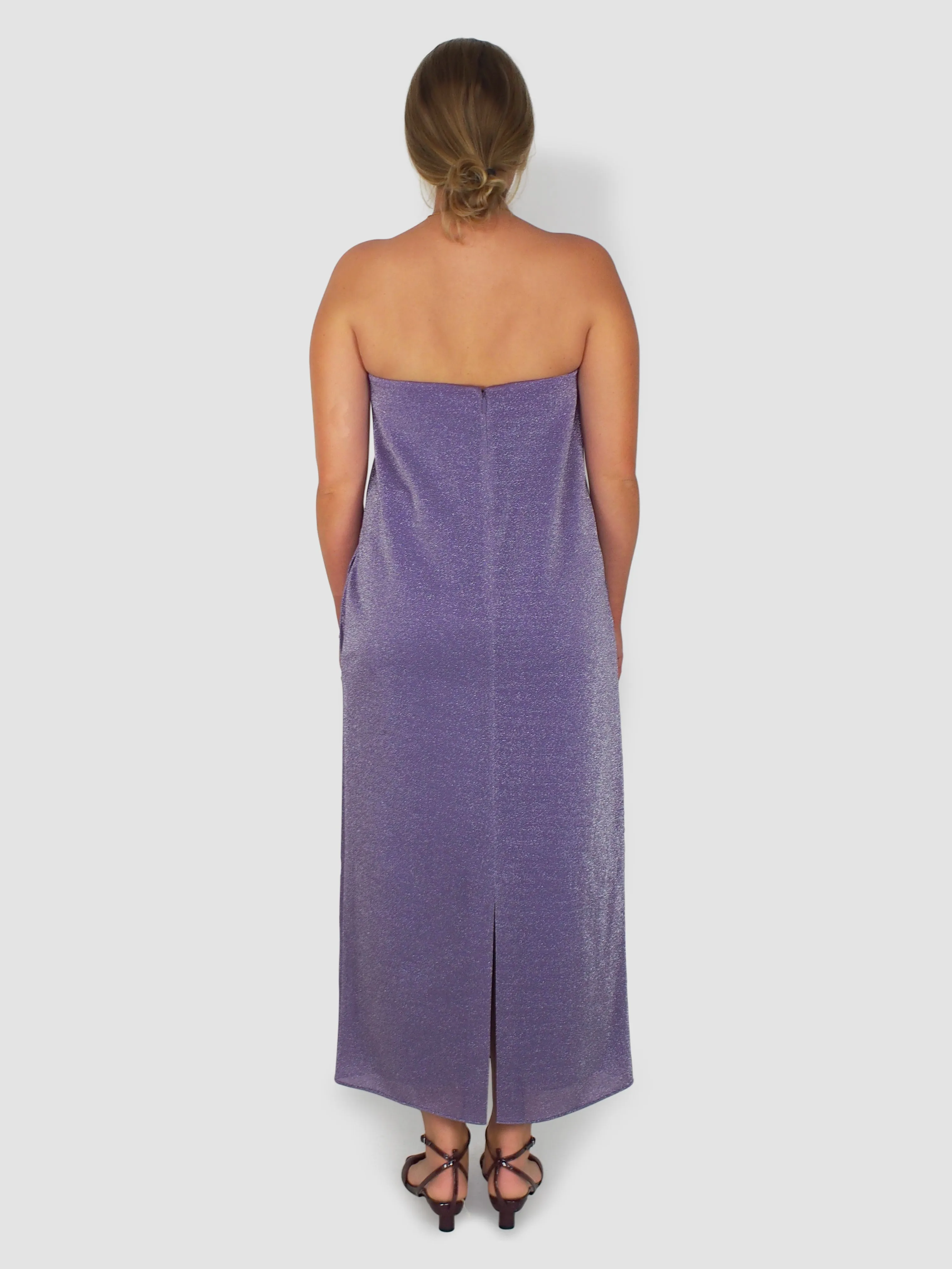 Lurex Haze Strapless Dress - Lavender